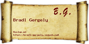 Bradl Gergely névjegykártya